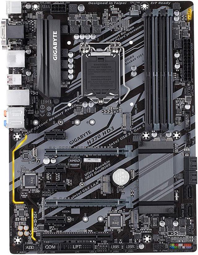 Alt view image 4 of 5 - GIGABYTE H370 HD3 LGA 1151 (300 Series) Intel H370 HDMI SATA 6Gb/s USB 3.1 ATX Intel Motherboard