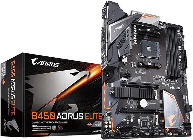Main image of GIGABYTE B450 AORUS ELITE AM4 AMD B450 SATA 6Gb/s USB 3.1 HDMI ATX AMD Motherboard
