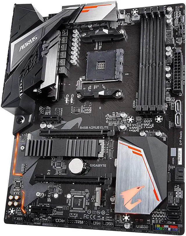 Alt view image 3 of 6 - GIGABYTE B450 AORUS ELITE AM4 AMD B450 SATA 6Gb/s USB 3.1 HDMI ATX AMD Motherboard