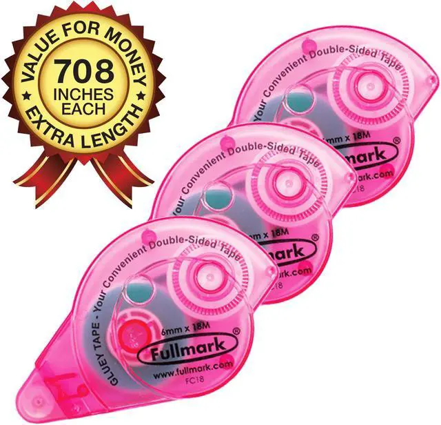 Alt view image 3 of 5 - Fullmark Permanent Adhesive / Glue Roller, 0.2" X 708 Inches each, 3-pack