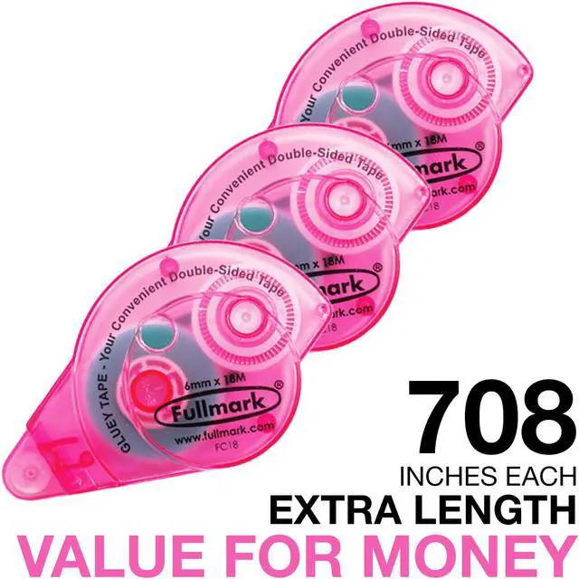 Main image of Fullmark Permanent Adhesive / Glue Roller, 0.2" X 708 Inches each, 3-pack