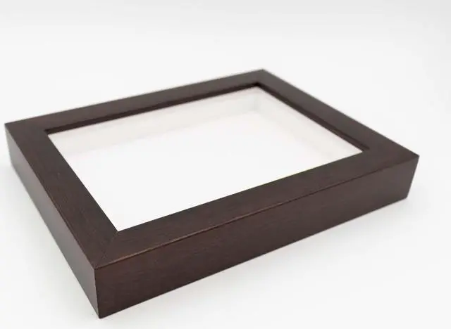 Main image of 5x7 In Shadowbox Gallery Wood Frames - Brown DEEP Shadow Box Frame with a Display Depth of 3/4" - Shadowbox Frame includes Shatter Proof UV Acrylic Front, Acid Free Interior, and Hanging Hardware