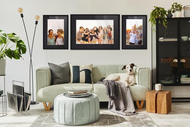 Alt view image 3 of 7 - 22x28 Black Picture Frame with 17.5x23.5 Black Mat Opening for 18x24 Image, 0.75 Inch Border, UV Acrylic Face, Acid Free Foam Back