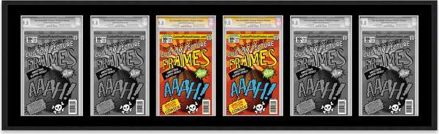 Main image of 6 Comic Book Frame Black Collage Comic Book Frame with Black Mat to Display 6 Golden Age Comic Published Between 1938 and 1956 Comic Books with UV Acrylic, Backing & Hanging Hardware