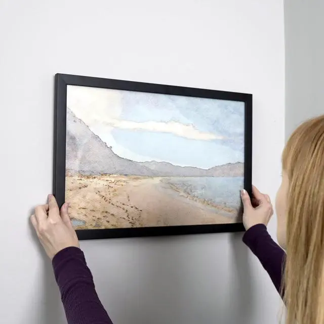 Alt view image 2 of 6 - 12x15 Frame Black Solid Wood Picture Frame | 0.75 Inch Moulding Width | Includes UV Acrylic Plexiglass, Acid Free Foam Backing Board and Hanging Hardware