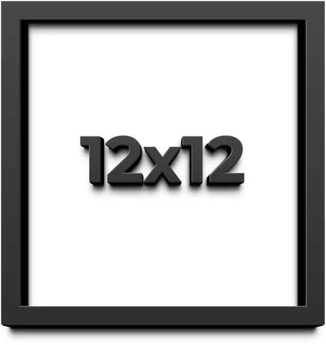 Main image of 12x12 Shadowbox Gallery Wood Frames - Black DEEP Shadow Box Frame with a Display Depth of 3/4" - Shadowbox Frame includes Shatter Proof UV Acrylic Front, Acid Free Interior, and Hanging Hardware