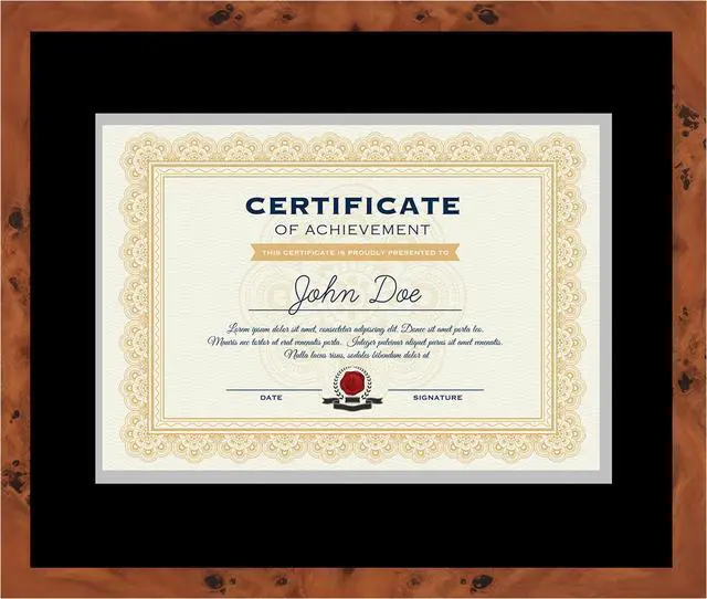 Main image of 15x18 Brown Diploma Frame - Black on Silver Double Mat - Displays 11x14 Diplomas with Mat or 15x18 Inch Without Mat - With Acrylic Front and Foam Board Backing