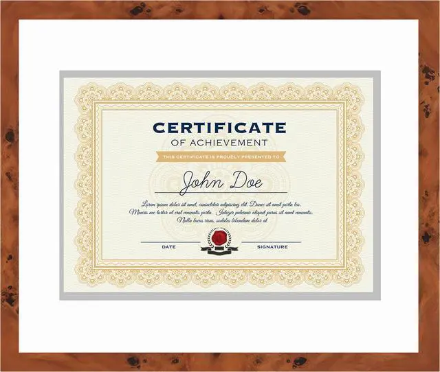 Main image of 15x18 Brown Diploma Frame - White on Silver Double Mat - Displays 11x14 Diplomas with Mat or 15x18 Inch Without Mat - With Acrylic Front and Foam Board Backing
