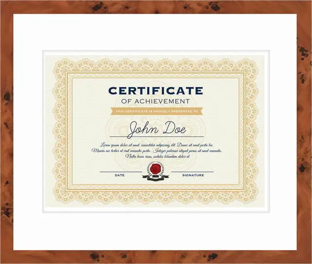 Main image of 15x18 Brown Diploma Frame - White on White Double Mat - Displays 11x14 Diplomas with Mat or 15x18 Inch Without Mat - With Acrylic Front and Foam Board Backing