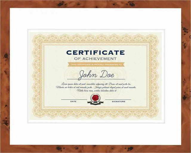 Main image of 15.75x20 Brown Diploma Frame - White on White Double Mat - Displays 11.75x16 Diplomas with Mat or 15.75x20 Inch Without Mat - With Acrylic Front and Foam Board Backing