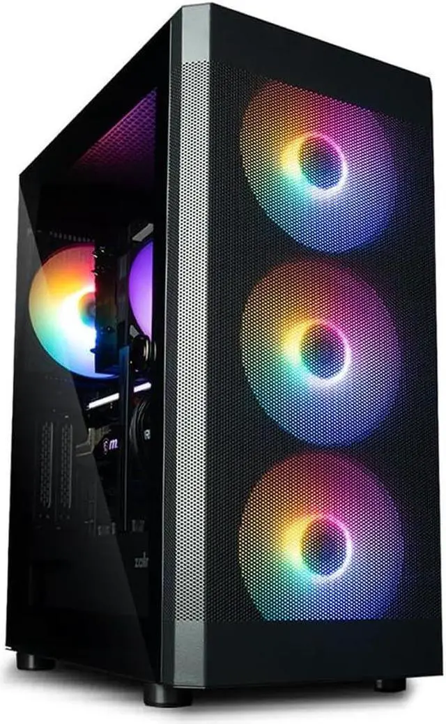 Main image of Zalman i4 TG Airflow ATX Mid-Tower Gaming PC Case, 4 x 140mm Fixed RGB Fans Preinstalled, Tempered Glass Side Panel, 360mm Radiator Support, Black
