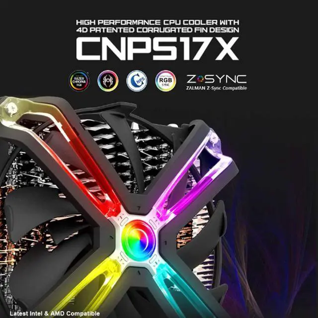 Alt view image 2 of 7 - Zalman 17X High Performance CPU Air Cooler, 200W TDP 140mm Dual-Blade ARGB Spider Fan, for Intel LGA 1200/1151/2066/2011/X99/X79, AMD AM4/AM3, 5 Heat Pipes