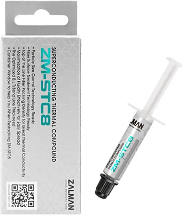 Main image of Zalman STC8 (1.5 g) Performance Thermal Grease Compound Paste, Heatsink Paste for All Coolers, CPU & GPU, Superconducting Micro-Filler Density Technology (8.3 W/m-k, 350-480 Pa.s)