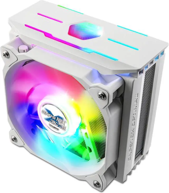 Alt view image 6 of 7 - ZALMAN CNPS 10X Optima-II 180W CPU Air Cooler with Spectrum RGB LED Fan, For AMD AM5 / AM4, and Intel LGA 1700 / 1200 / 1151 / 2066 / 2011 (X99, X79), White