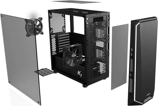 Alt view image 6 of 7 - Zalman ATX Mid Tower Case w/Tempered Glass & Spectrum LED