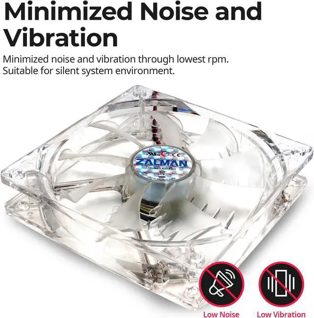 Alt view image 3 of 7 - Zalman Ultra Quiet Fan Series F3 (SF) Plus (SF) 120mm case fan w/ Shark-fin blade, Long Life (EBR) bearing, minimal noise and vibration, comes with silicon mounting pins.