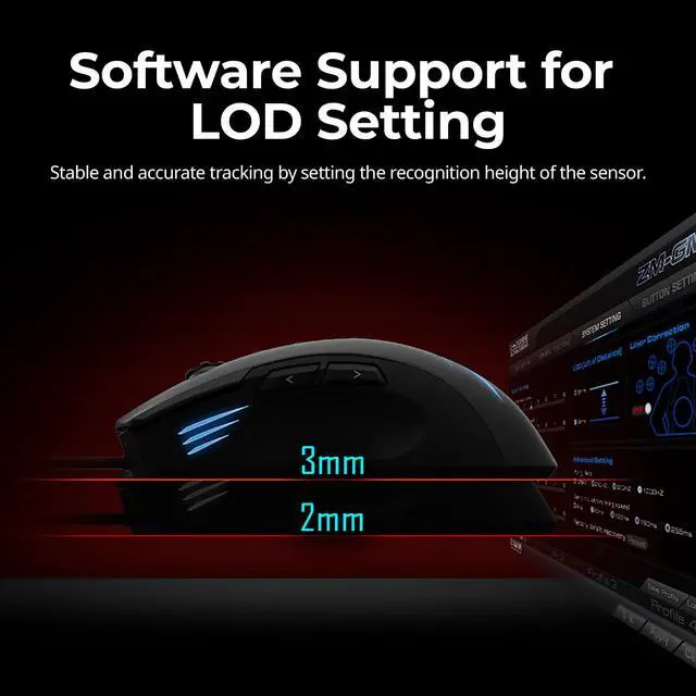 Alt view image 5 of 7 - Zalman GM7 RGB Gaming Mouse, 12,000 DPI Wired Optical Gamer Mouse, 6 Stage DPI Control, Wired High Performance Mouse with 7 Multi-function Buttons, PMW 3360, Up to 1,000Hz