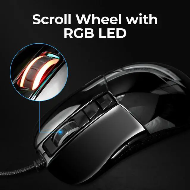 Alt view image 4 of 7 - Zalman GM5 RGB Gaming Mouse, 4,000 DPI with High Performance Sensor, RGB LED Backlighting, Ergonomic Design for Gamers, Pixart A3050, Up to 1,000Hz