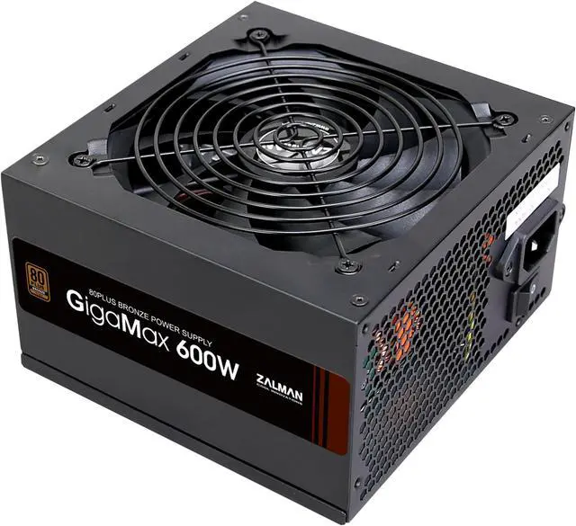 Main image of Zalman GigaMax 600W 80+ Bronze Certified PSU, Continuous Power with 120mm Ultra Quiet Silent Fan, 105° Capacitor, 5 Year Warranty