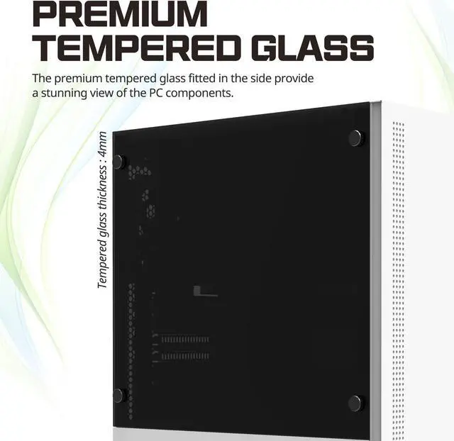 Alt view image 4 of 7 - Zalman S5 ATX Mid-Tower Gaming PC Case, 2 x 120mm Fans Included (1x RGB), Thick 4mm Tempered Glass Side Panel, AIO Water Cooler Bracket, Front Panel RGB Strip (White)