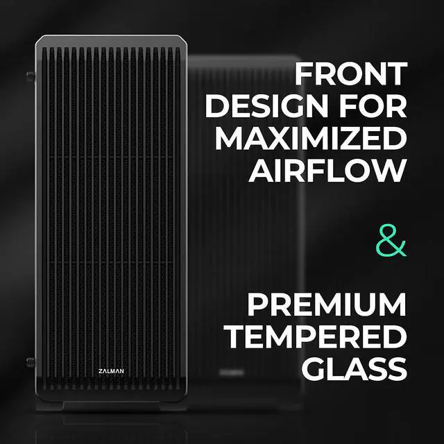 Alt view image 2 of 7 - Zalman S2 TG ATX Mid Tower Desktop PC Case, 3 x 120mm Fans included, Full Mesh Front Panel for High Airflow, Full Tinted Tempered Glass Side Panel, USB 3.0