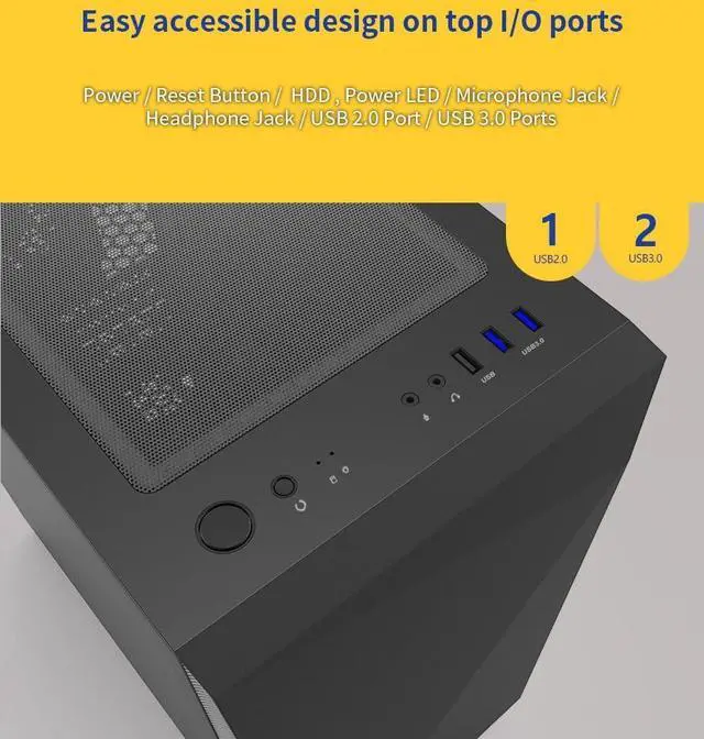 Alt view image 6 of 7 - Zalman Z1 Iceberg mATX Gaming PC Case, Micro ATX Mini Tower, 3 x 120mm Fans Preinstalled, Swing Door Tempered Glass Side Panel - 2 x USB 3.0, Black