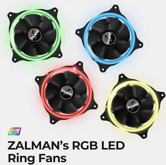 Alt view image 5 of 7 - Zalman Z7 NEO ATX Mid-Tower Gaming PC Case, 4 x 120mm Unique Ring Fans w/ RGB Controller, Full Tinted Tempered Glass Side Panel, High-End PC Cabinet