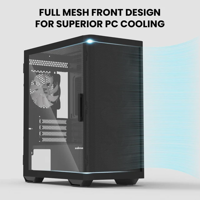 Alt view image 4 of 7 - Zalman M4 Gaming PC Case - mATX/Mini ITX Mini Tower Computer Case - 4 x 120mm ARGB Fans Pre-Installed - Swing Door Tempered Glass Side Panel, Black