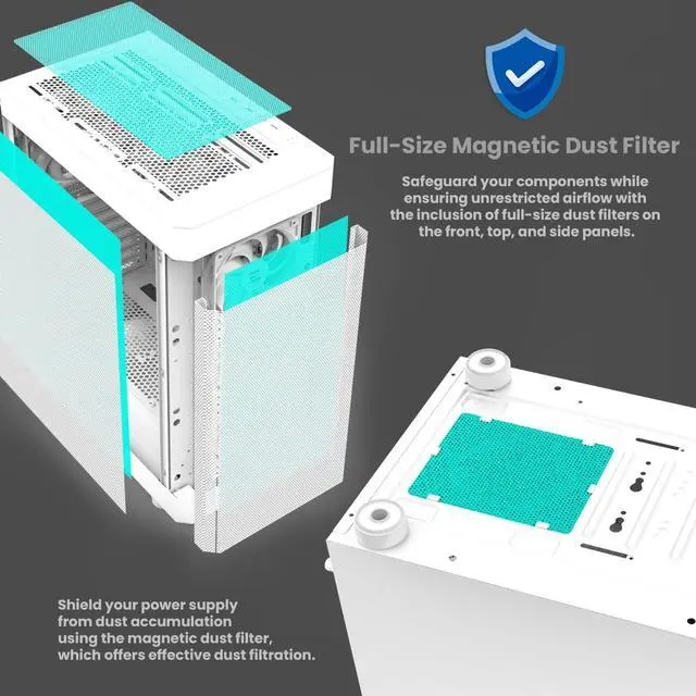 Alt view image 6 of 7 - Zalman i4 Airflow ATX Mid-Tower Desktop Computer PC Case, Includes 6 x 120mm Fans, Full Mesh Front and Side Panels, 360mm Radiator Support, White