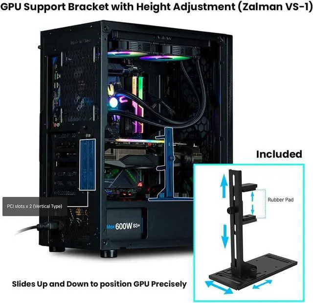 Alt view image 4 of 7 - Zalman i4 Airflow ATX Mid-Tower Desktop PC Case, Includes 6 x 120mm Fans, Full Mesh Front and Side Panels for High Airflow, 360mm Radiator Support, Black