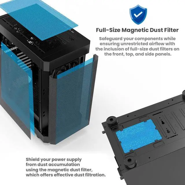 Alt view image 6 of 7 - Zalman i4 Airflow ATX Mid-Tower Desktop PC Case, Includes 6 x 120mm Fans, Full Mesh Front and Side Panels for High Airflow, 360mm Radiator Support, Black