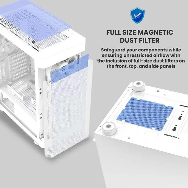 Alt view image 6 of 7 - Zalman i4 TG Airflow ATX Mid-Tower Gaming PC Case, 4 x 140mm RGB Fans Preinstalled, Tempered Glass Side Panel, 360mm Radiator Support, White