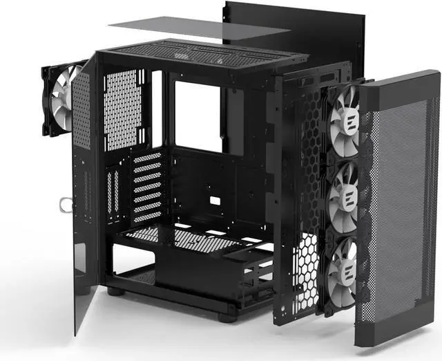 Alt view image 7 of 7 - Zalman i4 TG Airflow ATX Mid-Tower Gaming PC Case, 4 x 140mm Fixed RGB Fans Preinstalled, Tempered Glass Side Panel, 360mm Radiator Support, Black