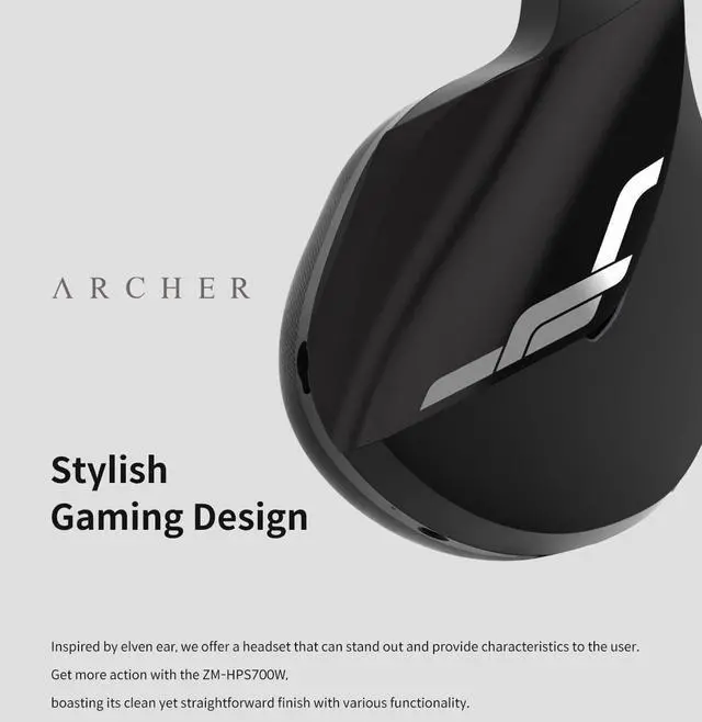 Alt view image 4 of 7 - Zalman HPS700 Archer - Wireless Gaming Headset with detachable microphone - 7.1 Surround Sound - 50mm Drivers with 20hz-20,000Hz Frequency Range - Breathable Fabric with Memory Foam - Black