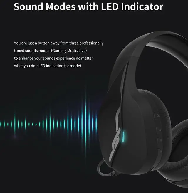 Alt view image 3 of 7 - Zalman HPS700 Archer - Wireless Gaming Headset with detachable microphone - 7.1 Surround Sound - 50mm Drivers with 20hz-20,000Hz Frequency Range - Breathable Fabric with Memory Foam - Black