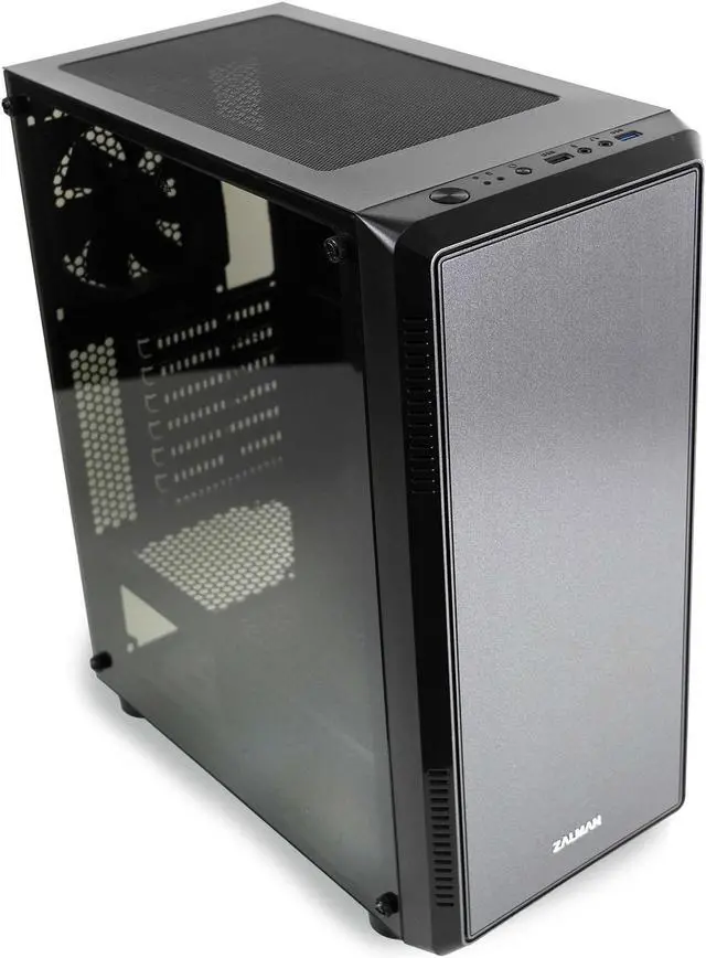 Alt view image 3 of 7 - Zalman S4 Mid-Tower ATX Desktop PC Case, 2 x 120mm Fans Included, Tinted Acrylic Side Panel, Spacious Chassis for Easy PC Building, USB 3.0