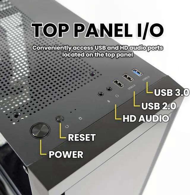 Alt view image 3 of 7 - Zalman T3 Compact Mini Tower M-ATX PC Case - 2 x 120mm Fans Pre-Installed, Tempered Glass Side Panel, Compatible with Micro-ATX & Mini-ITX, Desktop Computer Chassis