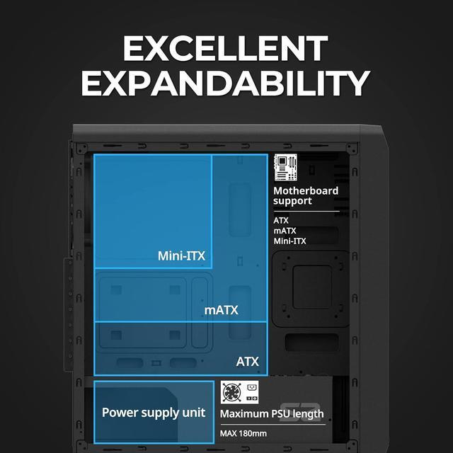 Alt view image 4 of 7 - Zalman S2 ATX Mid Tower Desktop PC Case, 3 x 120mm Fans included, Full Mesh Front Panel for Superior Airflow, Tinted Acrylic Side Panel, USB 3.0