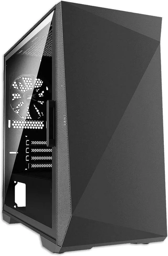 Main image of Zalman Z1 Iceberg mATX Gaming PC Case, Micro ATX Mini Tower, 3 x 120mm Fans Preinstalled, Swing Door Tempered Glass Side Panel - 2 x USB 3.0, Black