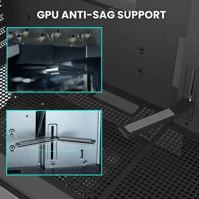 Alt view image 5 of 7 - Zalman P10 mATX Mini Tower PC Case - 120mm ARGB 4-pin PWM Fan Pre-Installed, Panoramic Tempered Glass, USB Type-C & 3.0, Cable Management System, M-ATX / ITX Computer Case, Black