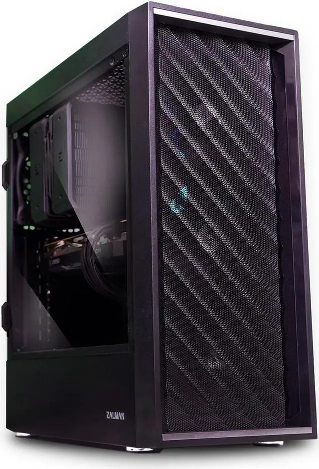 Main image of Zalman T7 ATX Mid-Tower Compact Desktop PC Case, 2 x 120mm Fans Preinstalled, 3D Patterned Mesh Design for High Airflow, Tinted Acrylic Side Panel, USB 3.0