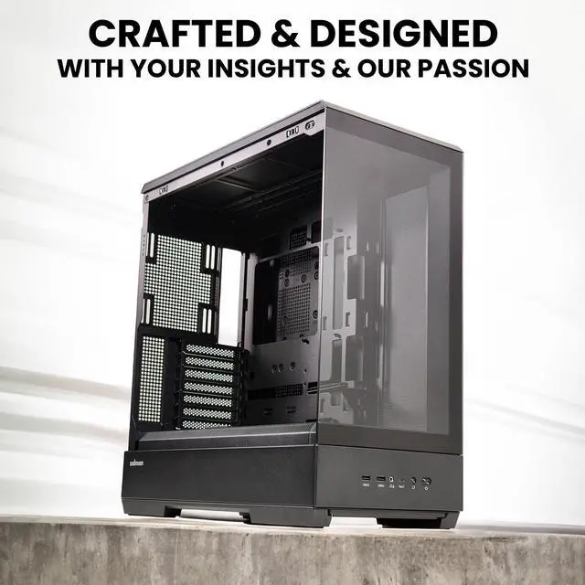 Alt view image 2 of 7 - Zalman P50 ATX Mid-Tower Premium PC Case - Panoramic Tempered Glass, Hinged Cable Management Doors, BTF Back-Connect Motherboard Compatible, Black (Fans Not Included)
