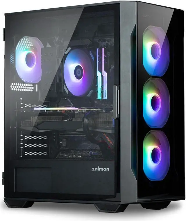 Main image of Zalman i3 NEO TG ATX Gaming PC Case, Includes 4 x 120mm Infinity Mirror ARGB Fans, Tempered Glass Front & Side Panel, Premium Mid-Tower Chassis, Black