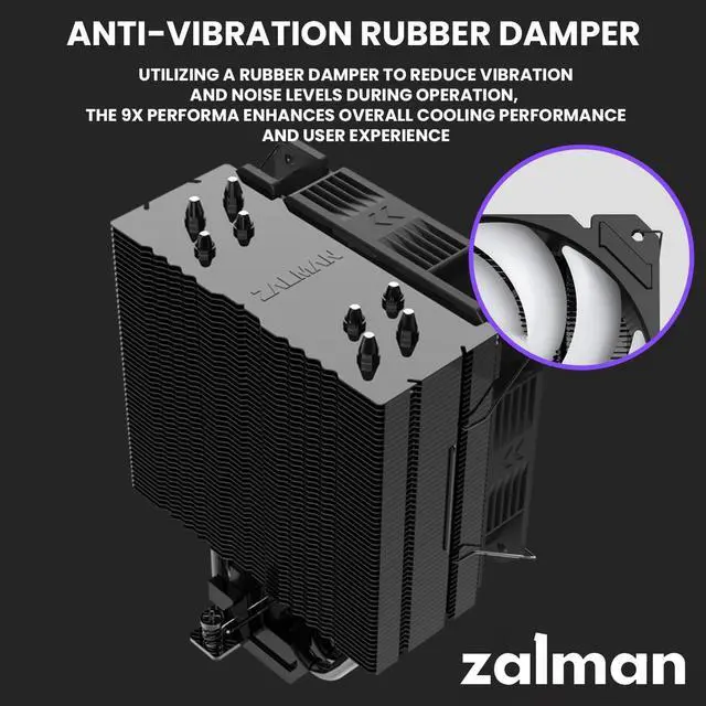 Alt view image 7 of 7 - Zalman Case Cooler PSU Combo - Zalman P50 Black Panoramic ATX Mid-Tower PC Case + 9X Performa Plus Black 180W TDP CPU Air Cooler + Gigamax 700W 80+ Plus Bronze PSU