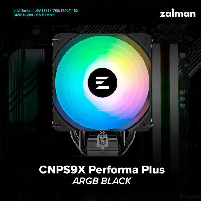 Alt view image 5 of 7 - Zalman Case Cooler PSU Combo - Zalman P10 Black Micro-ATX Panoramic PC Case + 9X Performa Plus ARGB 180W TDP CPU Cooler + Gigamax 600W 80+ Plus Bronze PSU