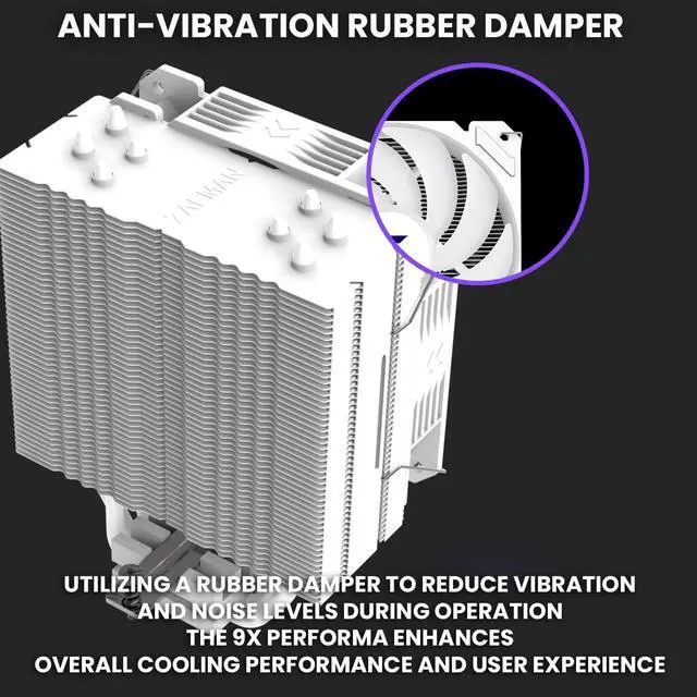 Alt view image 7 of 7 - Zalman Case Cooler PSU Combo - Zalman P30 White MATX Mini-Tower PC Case + 9X Performa Plus White 180W TDP CPU Cooler + Gigamax 600W 80+ Plus Bronze PSU