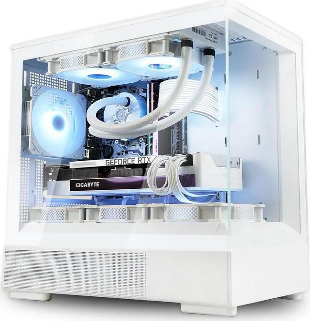 Main image of Zalman P10 Micro-ATX mATX Gaming PC Case, 120mm ARGB 4-pin PWM Fan Pre-Installed, Panoramic View, Frameless Tempered Glass Front & Side Panel with Type-C & USB 3.0, White