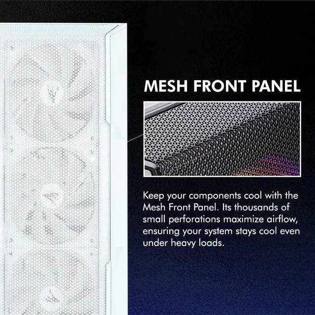 Alt view image 4 of 7 - Zalman i3 NEO ATX Mid-Tower Gaming PC Desktop Computer Case, 4 x 120mm RGB Fans Preinstalled, Mesh Front Panel for High Airflow, Tempered Glass Side Panel, White