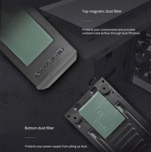 Alt view image 4 of 7 - Zalman Z1 Plus Mid-Tower Desktop ATX PC Case, 3 x 120mm Fans Pre-Installed, 5.25" ODD Support, Mesh Front Panel, Tempered Glass Side Panel