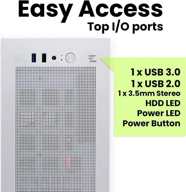 Alt view image 5 of 7 - Zalman CUBIX Compact mATX ITX PC Case, Micro-ATX / Mini-ITX / DTX, SFF Small Form Factor SFX HTPC Computer Chassis, Fits standard ATX Power Supply, USB 3.0, White